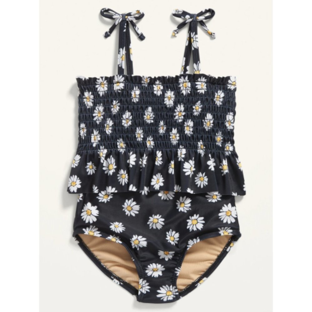 New! Smocked Peplum Swimsuit for Toddler Girls 3T
